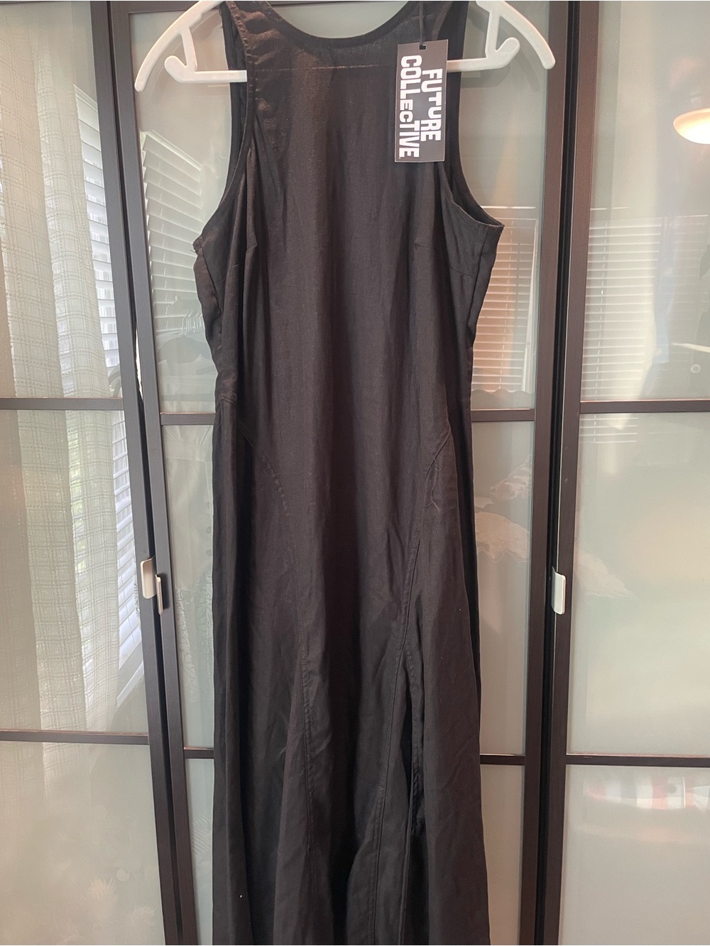 Future Collective linen blend Black Sleeveless Maxi Dress